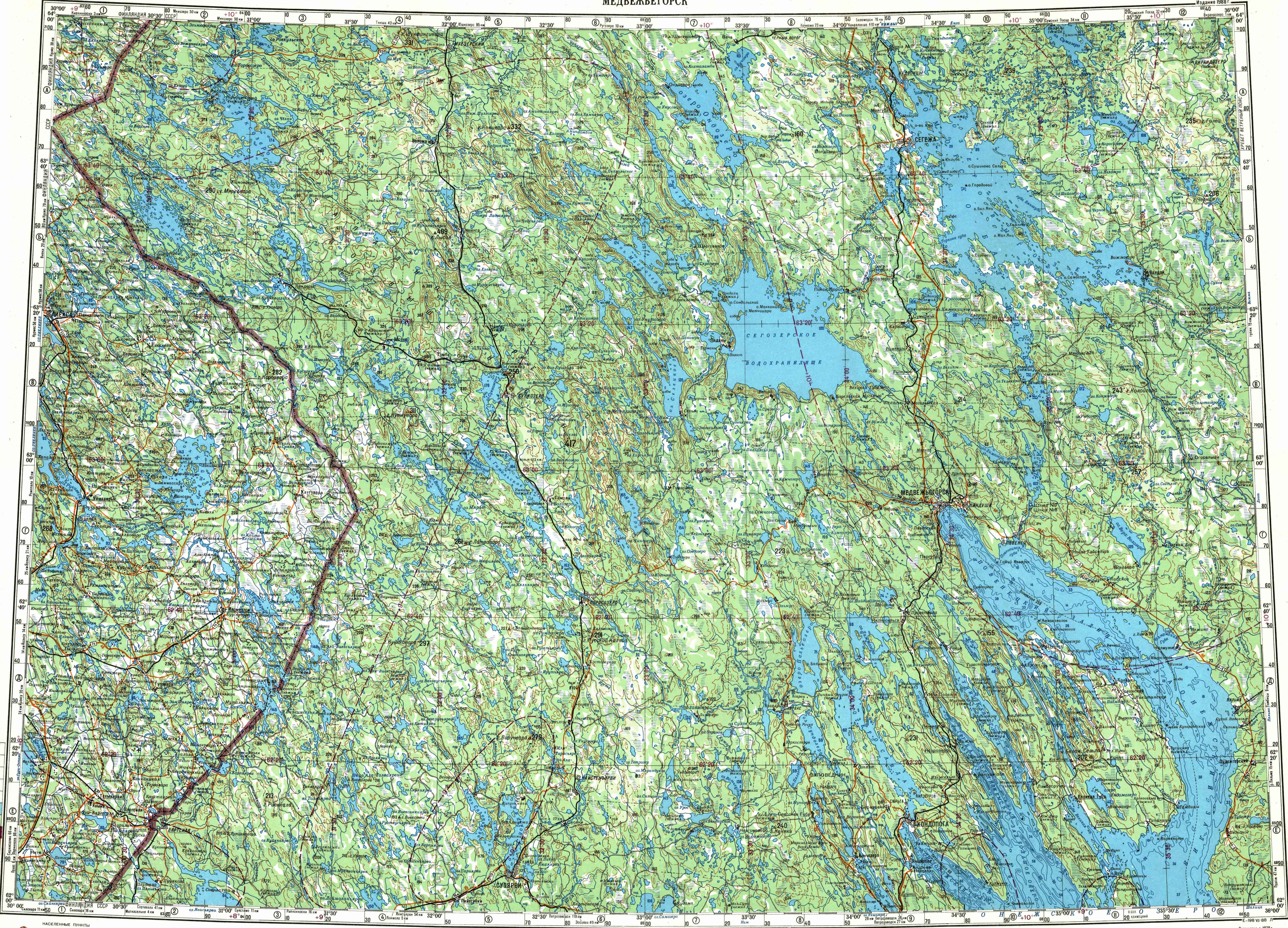 1 500000. Карта Генштаб Медвежьегорск. Топографическая карта Карелии Сегежский район. Карта Генштаба 1 500000. Топографическая карта масштаба 1 500000.